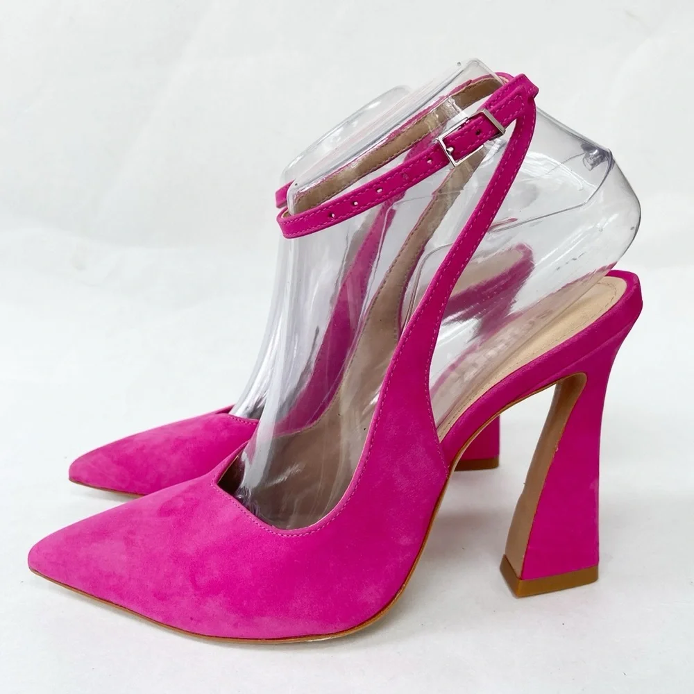 Schutz Pink Suede Leather Pump Size 7B - Picture 2 of 12